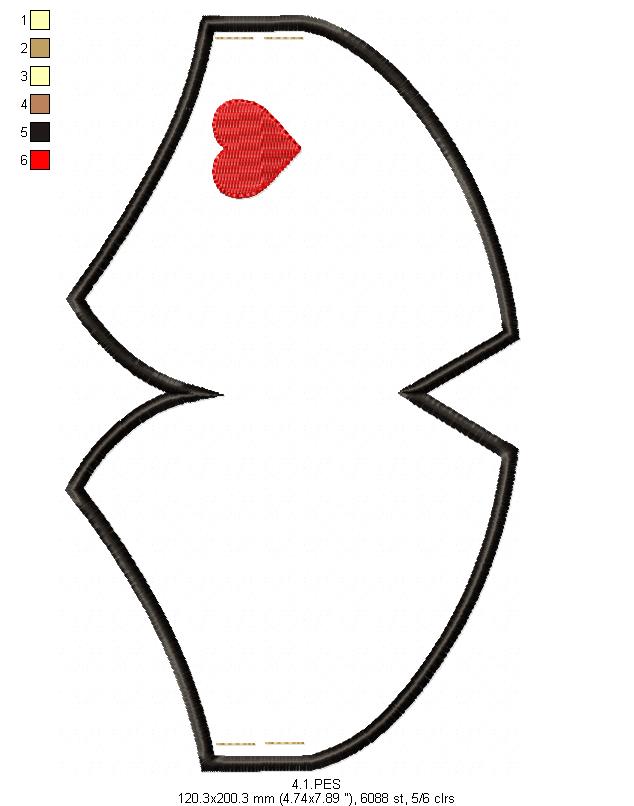 In The Hoop Face Mask Love - ITH Project - Machine Embroidery Design