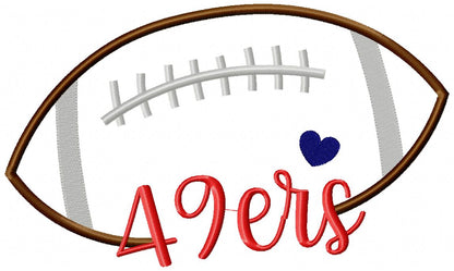 Football 49ers Ball - Fill Stitch Embroidery