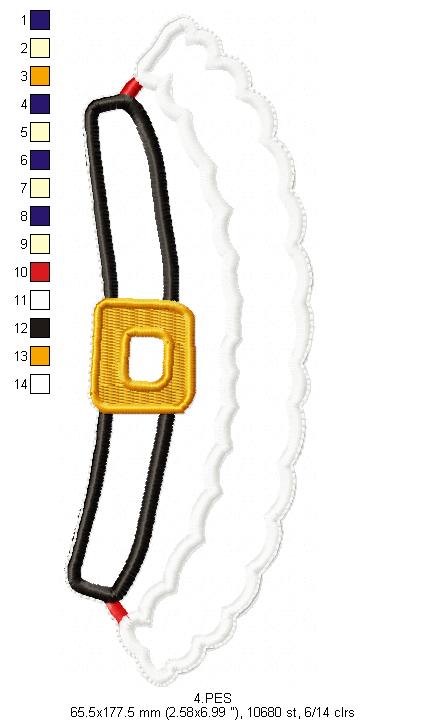 Santa Claus with Bell Door Ornament - ITH Project - Machine Embroidery Design