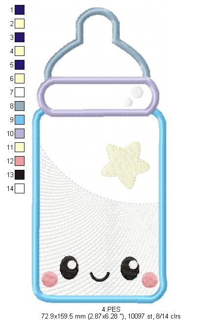 Baby bottle - Applique-  6 Sizes - Machine Embroidery Designs
