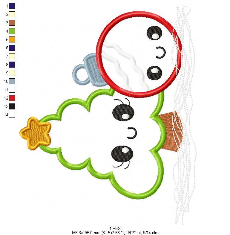 Christmas tree - Applique - 6 Sizes -  Machine Embroidery Design