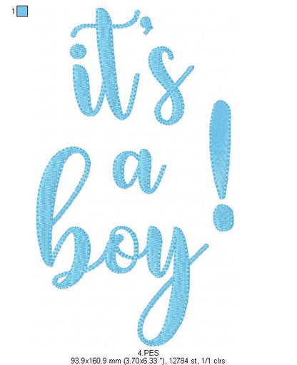 It's a Boy - Applique-  6 Sizes - Machine Embroidery Designs