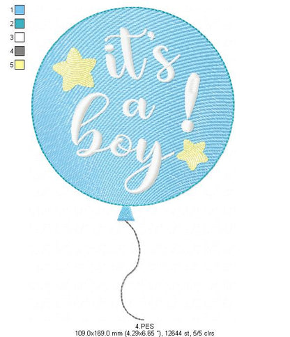 It's a boy - Applique-  6 Sizes - Machine Embroidery Designs