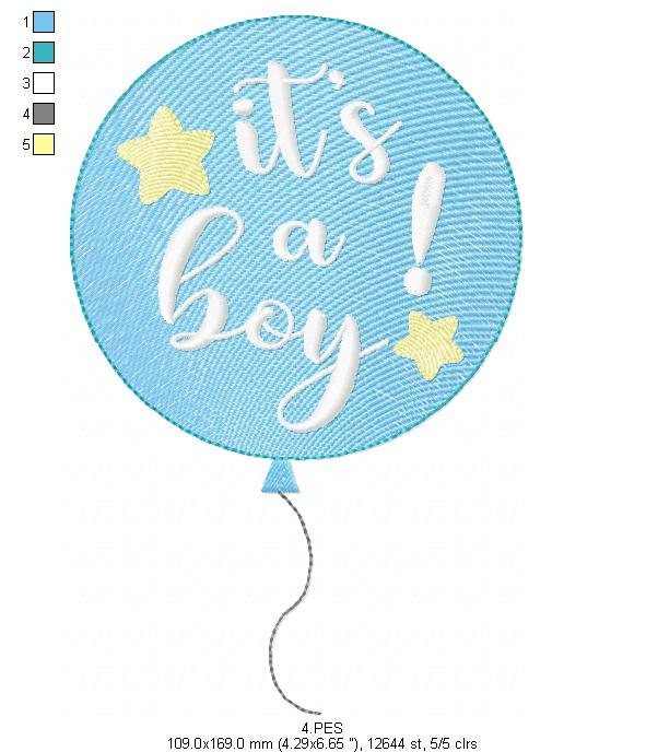 It's a boy - Applique-  6 Sizes - Machine Embroidery Designs