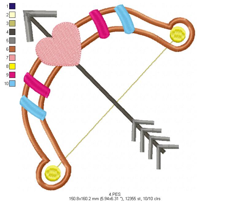 Bow and arrow Boho embroidery - Applique - 6 Sizes  - Machine Embroidery Design