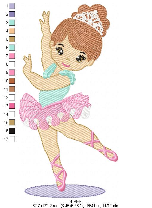 Ballerina - Rippled - 6 Sizes  - Machine Embroidery Designs