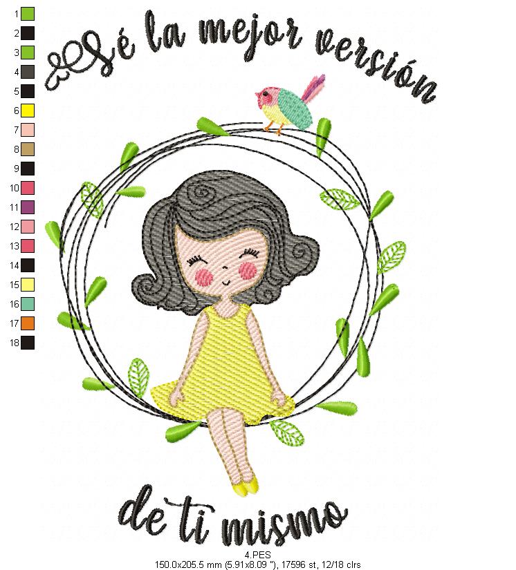 Se la mejor version de ti mismo - Fill Stitch - 6 Sizes - Machine Embroidery