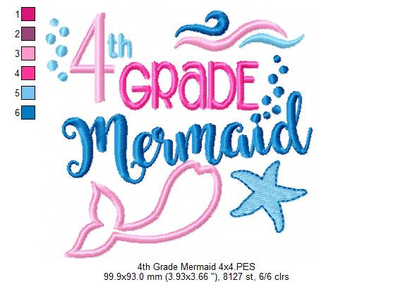 Fourth Grade Mermaid - Applique