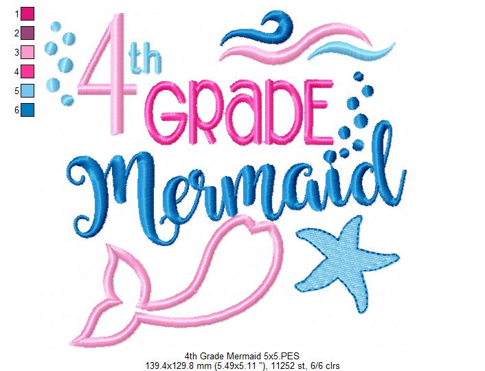 Fourth Grade Mermaid - Applique