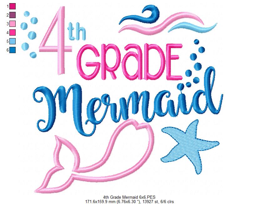 Fourth Grade Mermaid - Applique