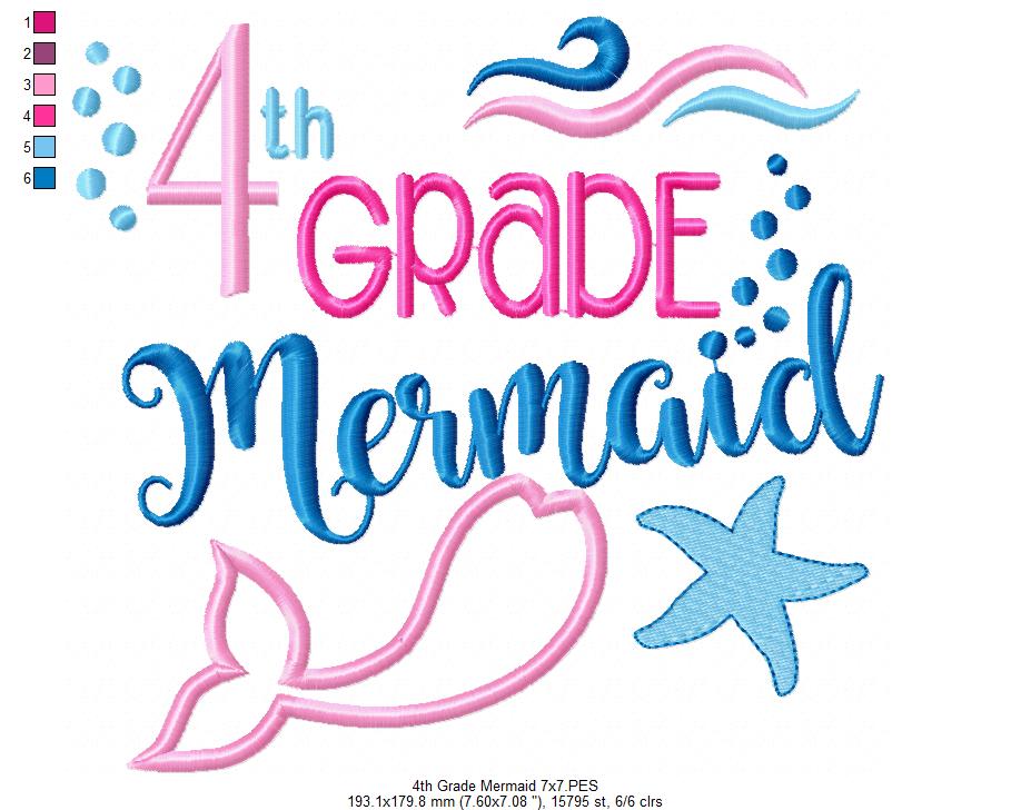Fourth Grade Mermaid - Applique