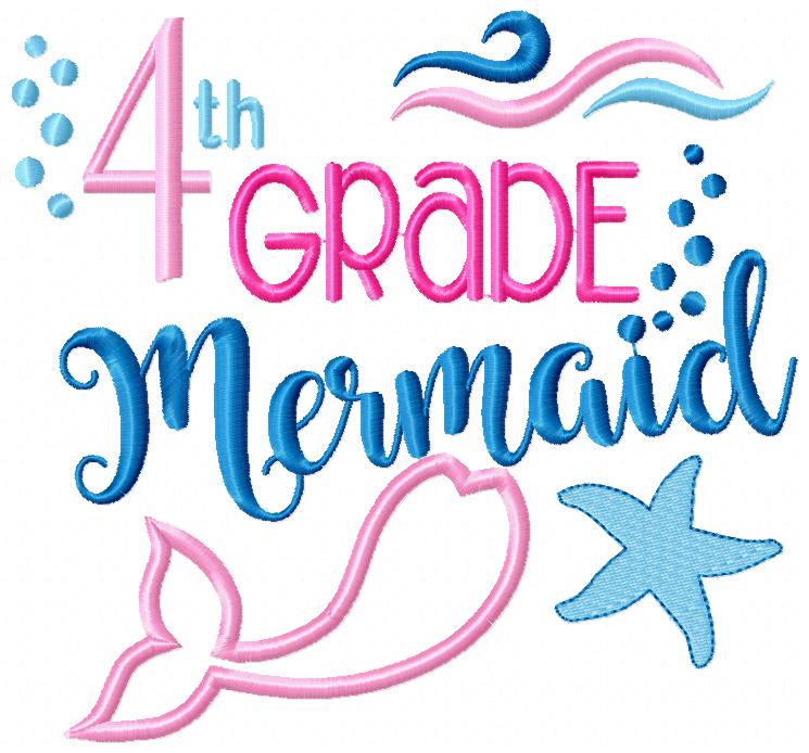 Fourth Grade Mermaid - Applique