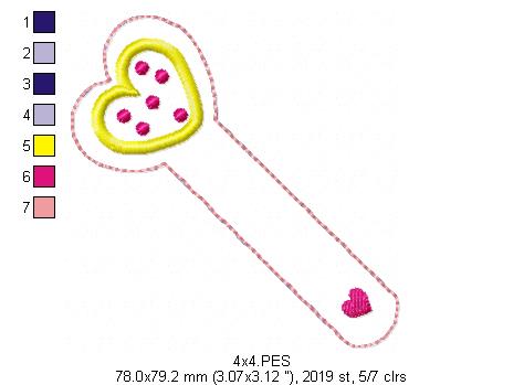 Heart Bookmarker - ITH Project - Machine Embroidery Design