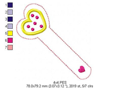 Heart Bookmarker - ITH Project - Machine Embroidery Design
