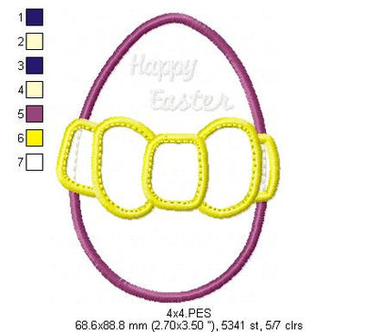 Easter Egg - Applique - Machine Embroidery Design