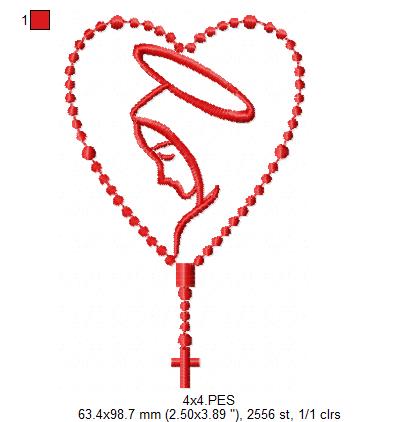 Angel Our Lady of Fatima - Fill Stitch - Machine Embroidery Design