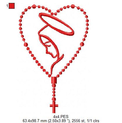 Angel Our Lady of Fatima - Fill Stitch - Machine Embroidery Design