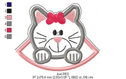 Kitty Bookmarker - ITH Project - Machine Embroidery Design