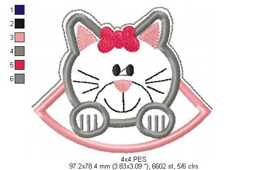 Kitty Bookmarker - ITH Project - Machine Embroidery Design