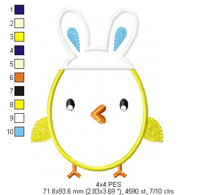 Little bird boy  Easter  - Applique  - Machine Embroidery Design