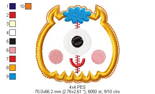 Monster Pacifier Holder - ITH Project - Machine Embroidery Design