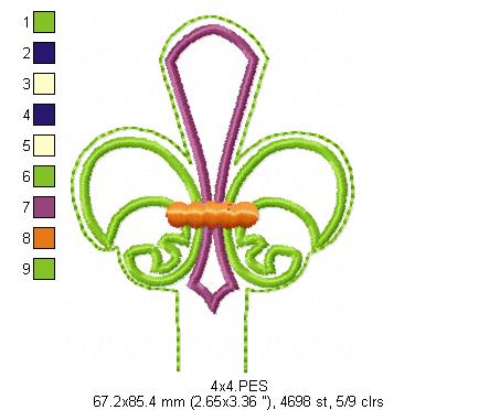Pencil Topper Mardi Gras - ITH Project - Machine Embroidery Design