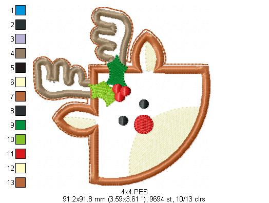Rudolph Reindeer Bookmarker - ITH Project - Machine Embroidery Design