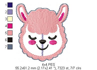 Pacifier Holder Llama - Hoop 4x4 - Applique - Machine Embroidery Design