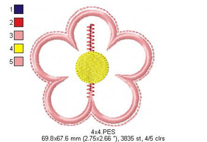 Flower Pacifier Holder - ITH Project - Machine Embroidery Design