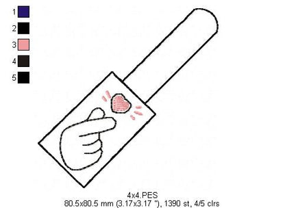 Korean Heart Keychain - ITH Project - Machine Embroidery Design