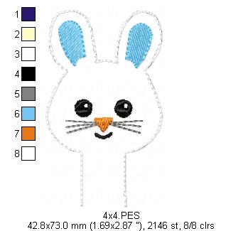 Pencil Topper Bunny Boy - ITH Project - Machine Embroidery Design