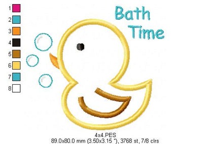 Bath Time - Applique - Machine Embroidery Design