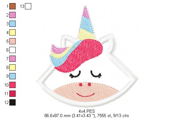 Unicorn Bookmarker 1 - ITH Project - Machine Embroidery Design