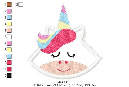 Unicorn Bookmarker 1 - ITH Project - Machine Embroidery Design