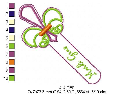 Mardi Gras Bookmarker -  ITH Project - Machine Emboidery Design