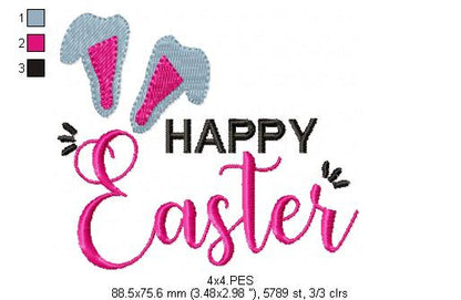 Happy Easter - Fill Stitch