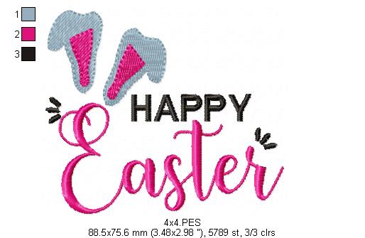 Happy Easter - Fill Stitch
