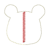 Teddy Bear Girl Pacifier Holder - ITH Project - Machine Embroidery Design