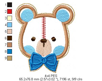 Teddy Bear Boy Pacifier Holder - ITH Project - Machine Embroidery Design