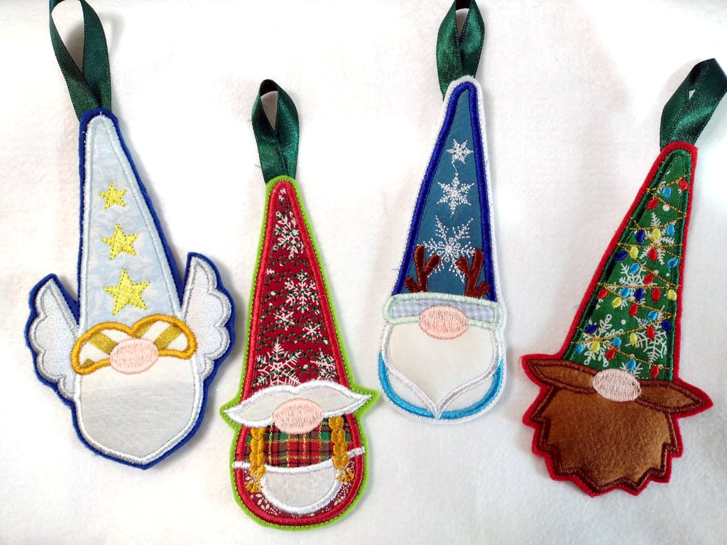 Christmas Gnomes Tree Ornaments - ITH Project - Machine Embroidery Design