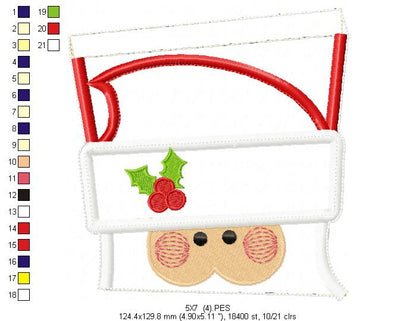 Santa Claus Door Hanger - ITH Project - Machine Embroidery Design