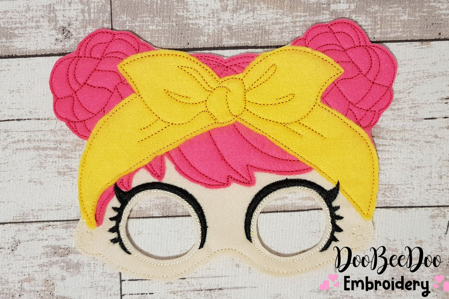 Dolls Mask - Set of 10 designs - ITH Project - Machine Embroidery Design