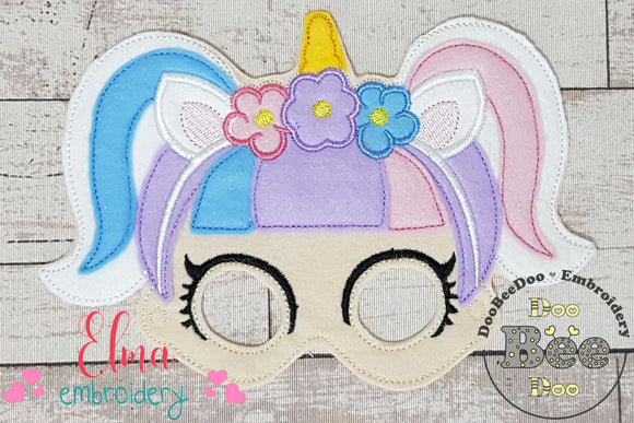 Unicorn Doll Mask - Applique Embroidery