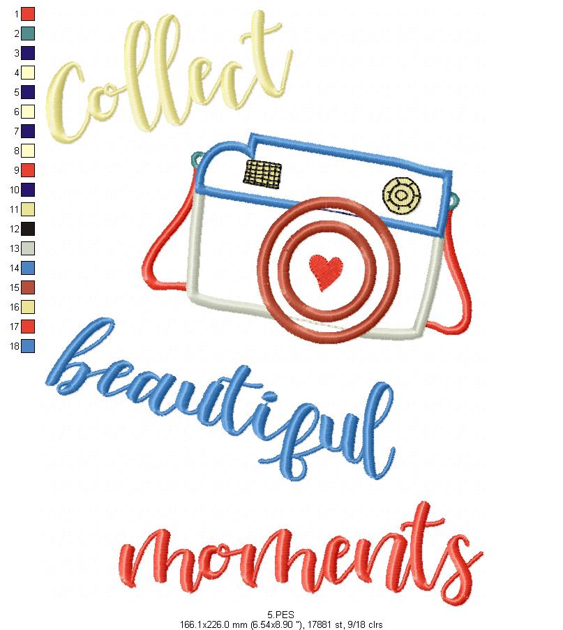 Photographic Camera - Applique -  6 Sizes - Machine Embroidery Design