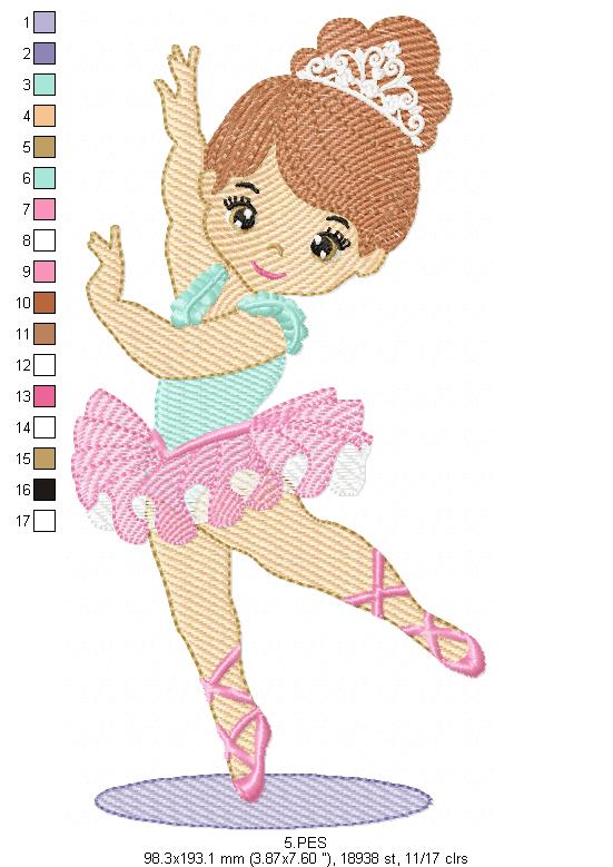 Ballerina - Rippled - 6 Sizes  - Machine Embroidery Designs