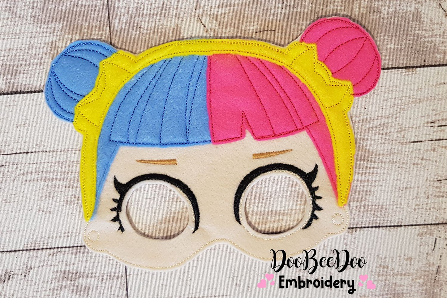 Dolls Mask - Set of 10 designs - ITH Project - Machine Embroidery Design
