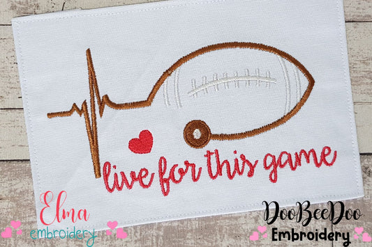 Live For This Game - Fill Stitch Embroidery