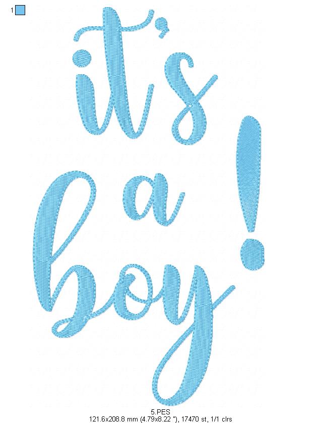 It's a Boy - Applique-  6 Sizes - Machine Embroidery Designs