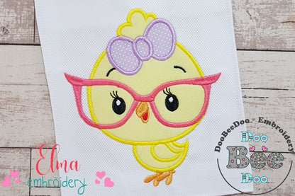 Chick Girl with Glasses - Applique