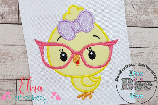 Chick Girl with Glasses - Applique